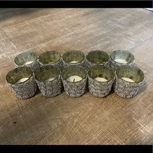 Set of 10 used votive candles.